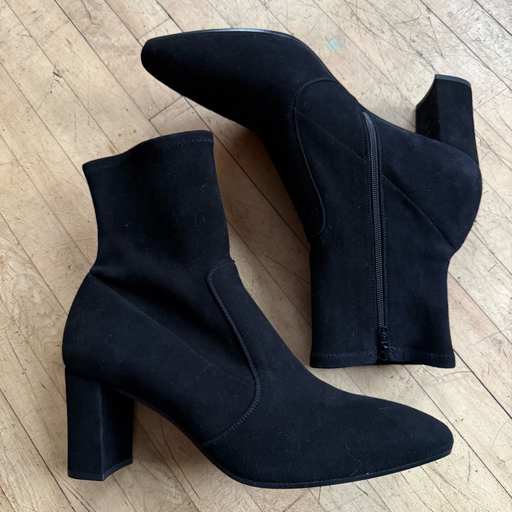 NWOB INEZ Paz 70 Ankle Boots Black Suede Zip Up US 9.5 - Picture 4 of 13